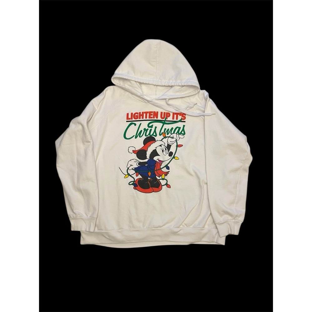 Disney‎ Minnie Mouse Hoodie Lighten Up It's Christmas Lights Women's XL
